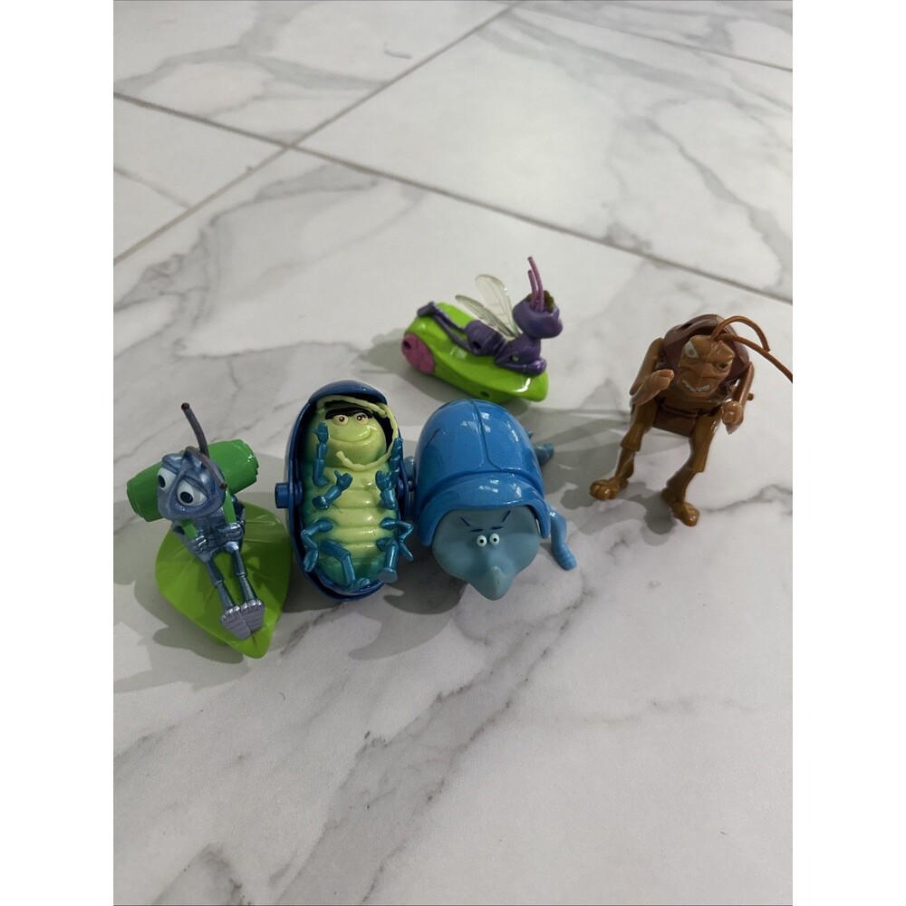 5 Pcs. McDonalds 1998 Disney/Pixar "It's A Bugs Life" Characters Lot Vintage
